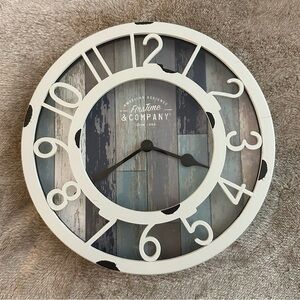FirsTime & Co Rustic “Tranquil Bay” Round Wall Clock